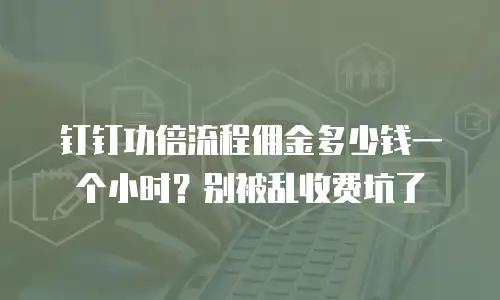 钉钉功倍流程佣金多少钱一个小时？别被乱收费坑了
