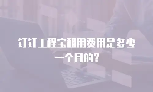 钉钉工程宝租用费用是多少一个月的？