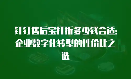 钉钉售后宝打折多少钱合适：企业数字化转型的性价比之选