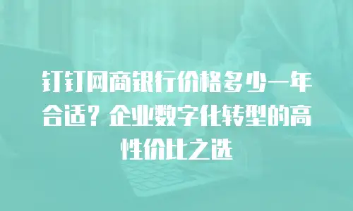 钉钉网商银行价格多少一年合适？企业数字化转型的高性价比之选