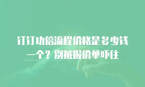 钉钉功倍流程价格是多少钱一个？别被报价单吓住