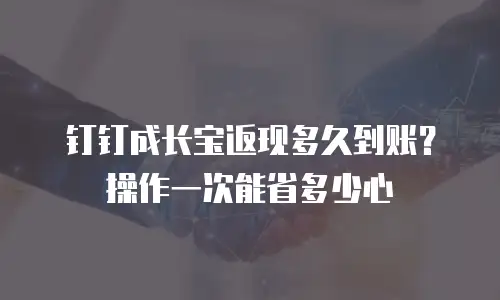 钉钉成长宝返现多久到账？操作一次能省多少心