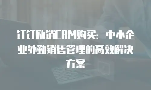钉钉励销CRM购买：中小企业外勤销售管理的高效解决方案