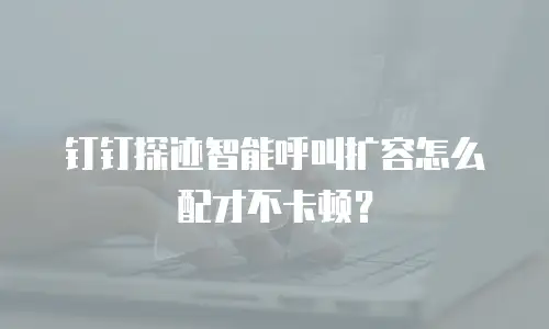 钉钉探迹智能呼叫扩容怎么配才不卡顿？