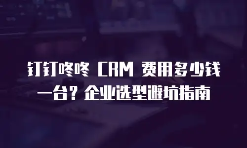 钉钉咚咚 CRM 费用多少钱一台？企业选型避坑指南
