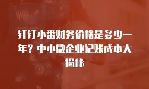 钉钉小番财务价格是多少一年？中小微企业记账成本大揭秘