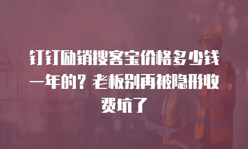 钉钉励销搜客宝价格多少钱一年的？老板别再被隐形收费坑了