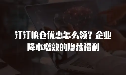 钉钉粮仓优惠怎么领？企业降本增效的隐藏福利