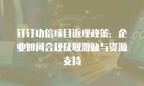 钉钉功倍项目返现政策：企业如何合规获取激励与资源支持