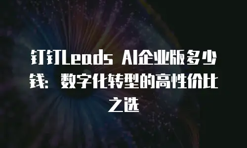 钉钉Leads AI企业版多少钱：数字化转型的高性价比之选