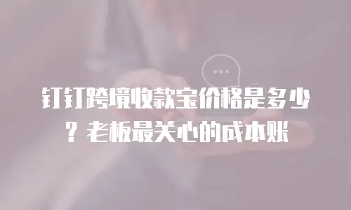 钉钉跨境收款宝价格是多少？老板最关心的成本账