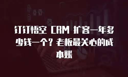 钉钉悟空 CRM 扩容一年多少钱一个？老板最关心的成本账