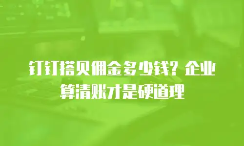 钉钉搭贝佣金多少钱？企业算清账才是硬道理