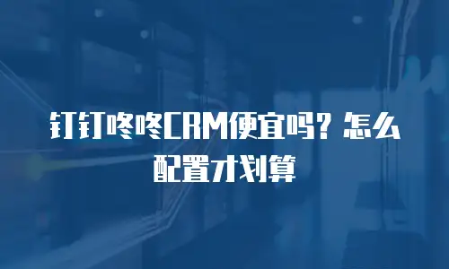 钉钉咚咚CRM便宜吗？怎么配置才划算