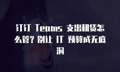 钉钉 Teams 支出租赁怎么管？别让 IT 预算成无底洞