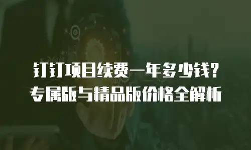 钉钉项目续费一年多少钱？专属版与精品版价格全解析