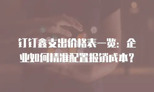 钉钉鑫支出价格表一览：企业如何精准配置报销成本？