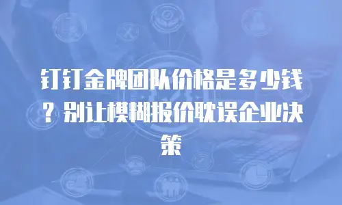 钉钉金牌团队价格是多少钱？别让模糊报价耽误企业决策