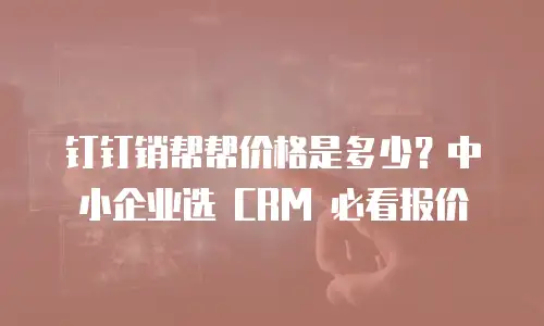 钉钉销帮帮价格是多少？中小企业选 CRM 必看报价