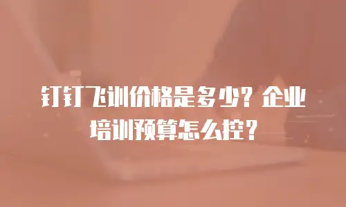 钉钉飞训价格是多少？企业培训预算怎么控？