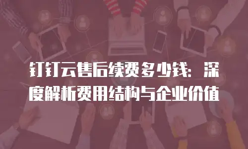 钉钉云售后续费多少钱：深度解析费用结构与企业价值