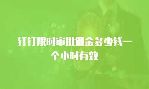 钉钉限时审批佣金多少钱一个小时有效