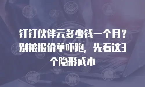钉钉伙伴云多少钱一个月？别被报价单吓跑，先看这3个隐形成本