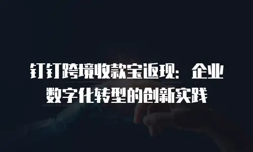 钉钉跨境收款宝返现：企业数字化转型的创新实践