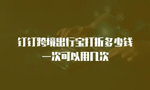 钉钉跨境出行宝打折多少钱一次可以用几次
