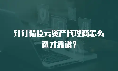 钉钉精臣云资产代理商怎么选才靠谱？