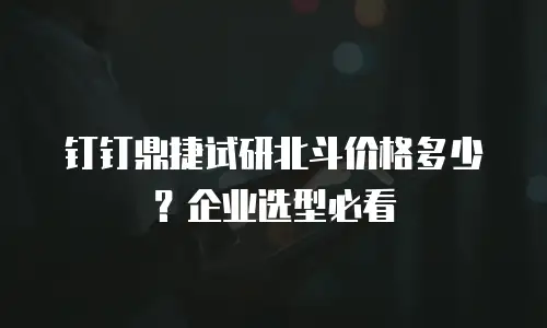 钉钉鼎捷试研北斗价格多少？企业选型必看