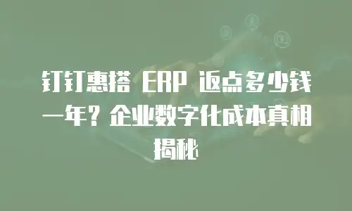 钉钉惠搭 ERP 返点多少钱一年？企业数字化成本真相揭秘