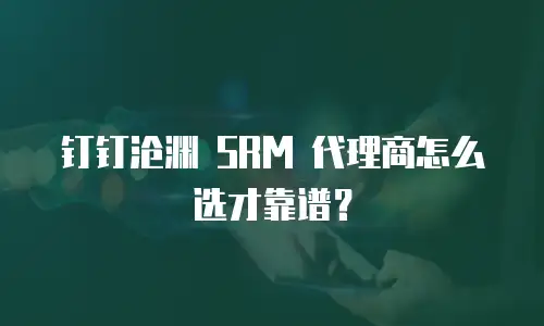 钉钉沧渊 SRM 代理商怎么选才靠谱？