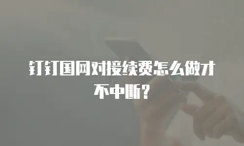 钉钉国网对接续费怎么做才不中断？