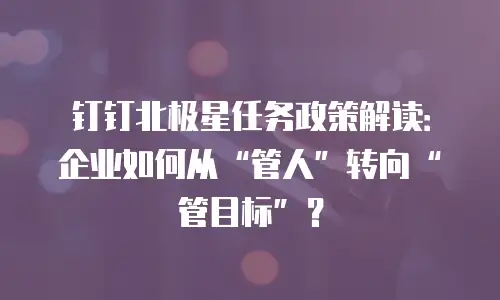 钉钉北极星任务政策解读：企业如何从“管人”转向“管目标”？