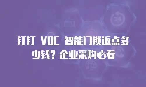 钉钉 VOC 智能门锁返点多少钱？企业采购必看