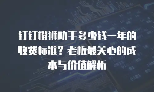 钉钉橙狮助手多少钱一年的收费标准？老板最关心的成本与价值解析