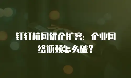 钉钉杭网优企扩容：企业网络瓶颈怎么破？