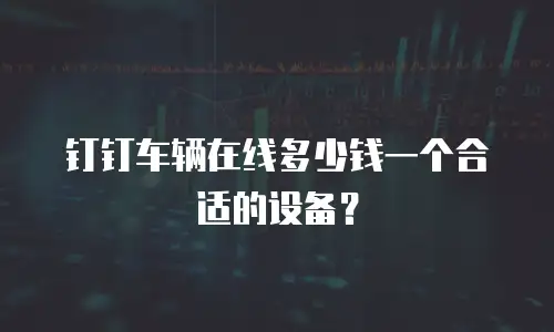 钉钉车辆在线多少钱一个合适的设备？