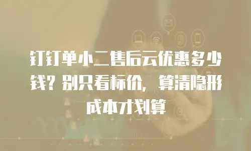 钉钉单小二售后云优惠多少钱？别只看标价，算清隐形成本才划算