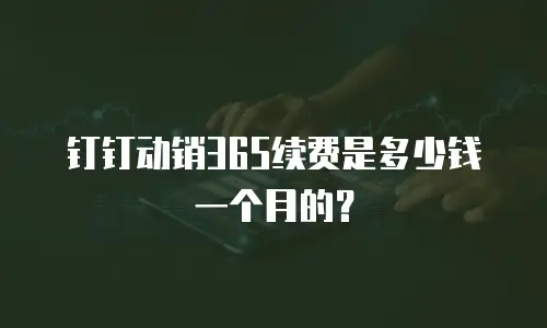 钉钉动销365续费是多少钱一个月的？