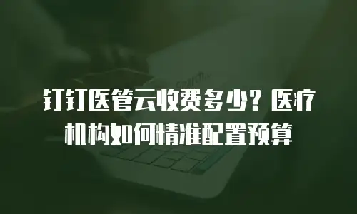 钉钉医管云收费多少？医疗机构如何精准配置预算