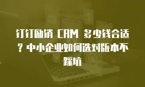 钉钉励销 CRM 多少钱合适？中小企业如何选对版本不踩坑