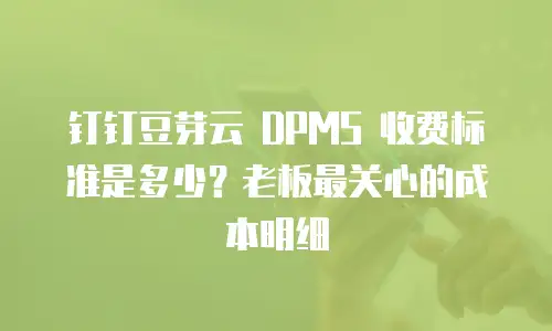 钉钉豆芽云 DPMS 收费标准是多少？老板最关心的成本明细