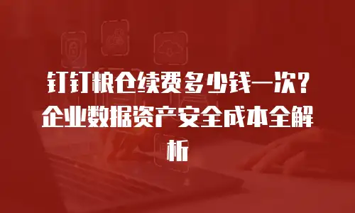 钉钉粮仓续费多少钱一次？企业数据资产安全成本全解析