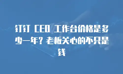 钉钉 CEO 工作台价格是多少一年？老板关心的不只是钱
