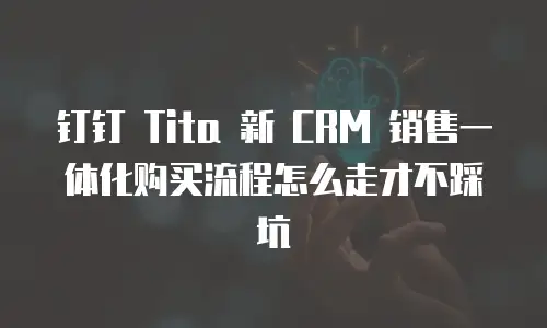 钉钉 Tita 新 CRM 销售一体化购买流程怎么走才不踩坑