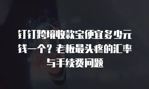 钉钉跨境收款宝便宜多少元钱一个？老板最头疼的汇率与手续费问题