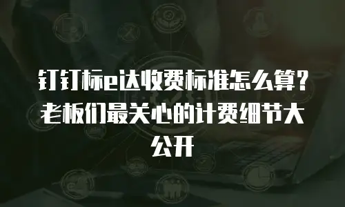 钉钉标e达收费标准怎么算？老板们最关心的计费细节大公开