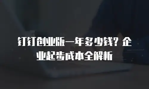 钉钉创业版一年多少钱？企业起步成本全解析